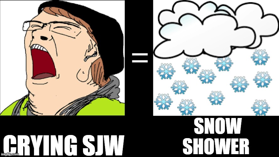 SNOW SHOWER; CRYING SJW | made w/ Imgflip meme maker