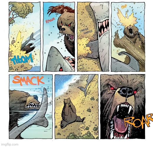 Shark vs Bear | image tagged in shark,bear,sharks,bears,comics,comics/cartoons | made w/ Imgflip meme maker