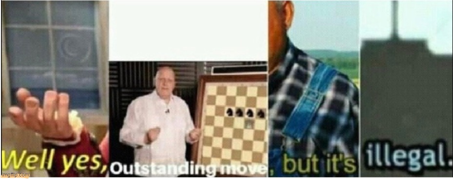 Well yes, Outstanding move, but it's illegal. | image tagged in well yes outstanding move but it's illegal | made w/ Imgflip meme maker