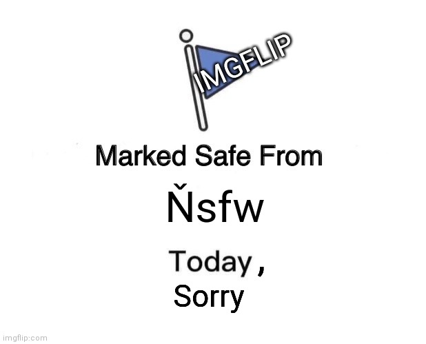 IMGFLIIIIIIIPP!!!!!! | IMGFLIP; Ňsfw; , Sorry | image tagged in memes,marked safe from | made w/ Imgflip meme maker