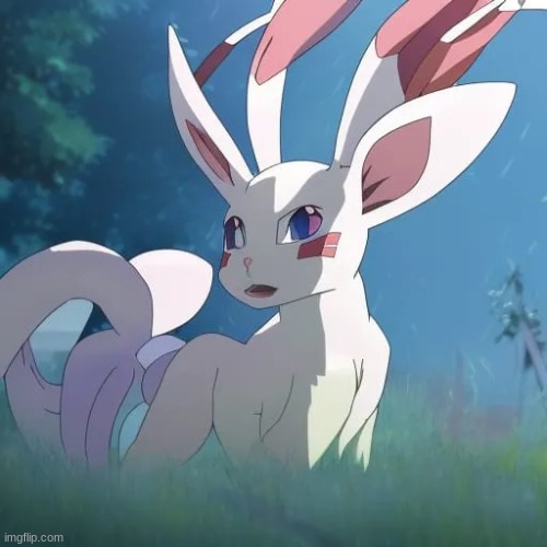 Anime style Sylveon | image tagged in sylveon,pokemon,created by an ai | made w/ Imgflip meme maker