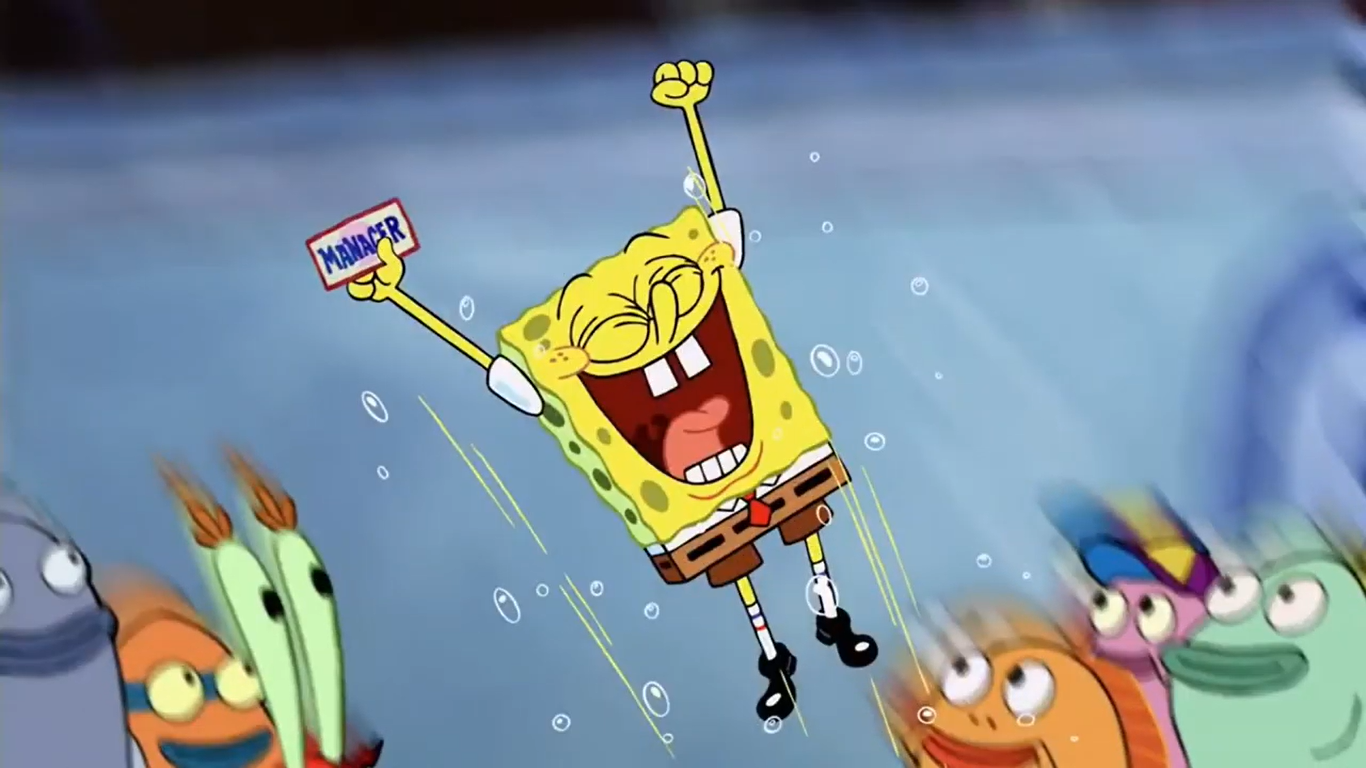High Quality Spongebob Jumping Blank Meme Template