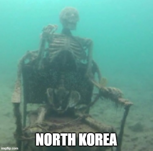 Skeleton | NORTH KOREA | image tagged in skeleton | made w/ Imgflip meme maker