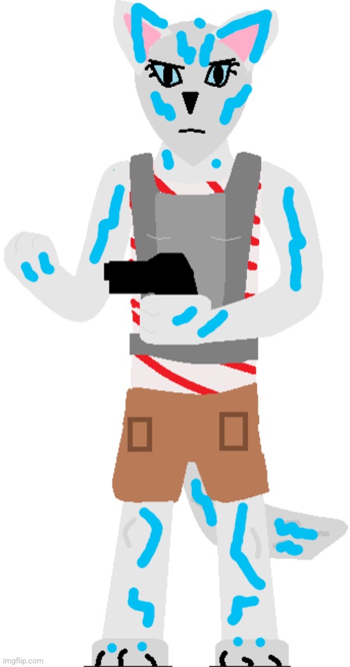 Super-powered Candystripe. She is even stronger than usual and has amazing eyesight, maxing her shooting abilities. 775 Damage | image tagged in candystripe transparent | made w/ Imgflip meme maker