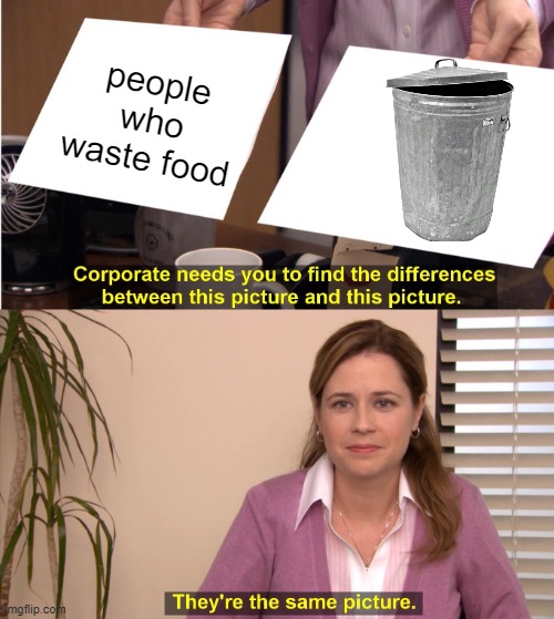 They're The Same Picture Meme | people who waste food | image tagged in memes,they're the same picture | made w/ Imgflip meme maker