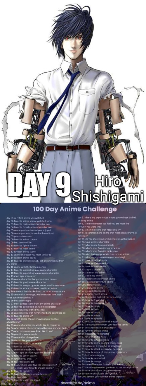 Inuyashiki's a 10 to me. | Hiro Shishigami; DAY 9 | image tagged in 100 day anime challenge | made w/ Imgflip meme maker