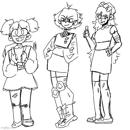 some sketches i did of the powerpuff girls as teens | made w/ Imgflip meme maker