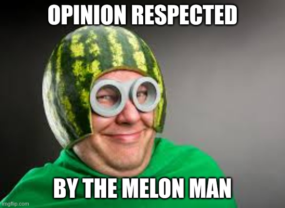 The melon man | OPINION RESPECTED BY THE MELON MAN | image tagged in the melon man | made w/ Imgflip meme maker