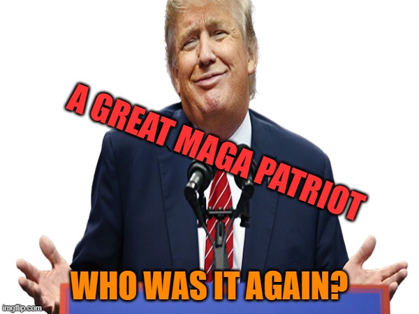 A GREAT MAGA PATRIOT WHO WAS IT AGAIN? | made w/ Imgflip meme maker