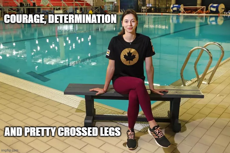 Glory in sports | COURAGE, DETERMINATION; AND PRETTY CROSSED LEGS | image tagged in courage,determination,sexy legs | made w/ Imgflip meme maker