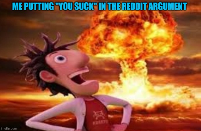 reddit arguments | ME PUTTING "YOU SUCK" IN THE REDDIT ARGUMENT | made w/ Imgflip meme maker