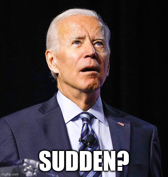 Joe Biden | SUDDEN? | image tagged in joe biden | made w/ Imgflip meme maker