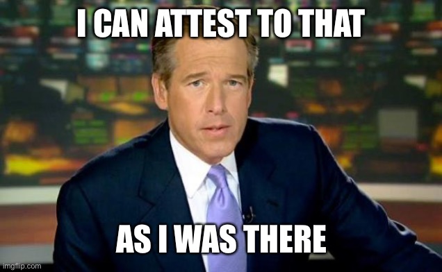 Brian Williams Was There Meme | I CAN ATTEST TO THAT AS I WAS THERE | image tagged in memes,brian williams was there | made w/ Imgflip meme maker