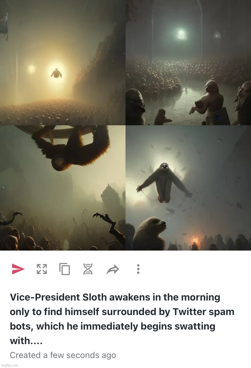 image tagged in vice-president sloth awakens in the morning only to find himself | made w/ Imgflip meme maker