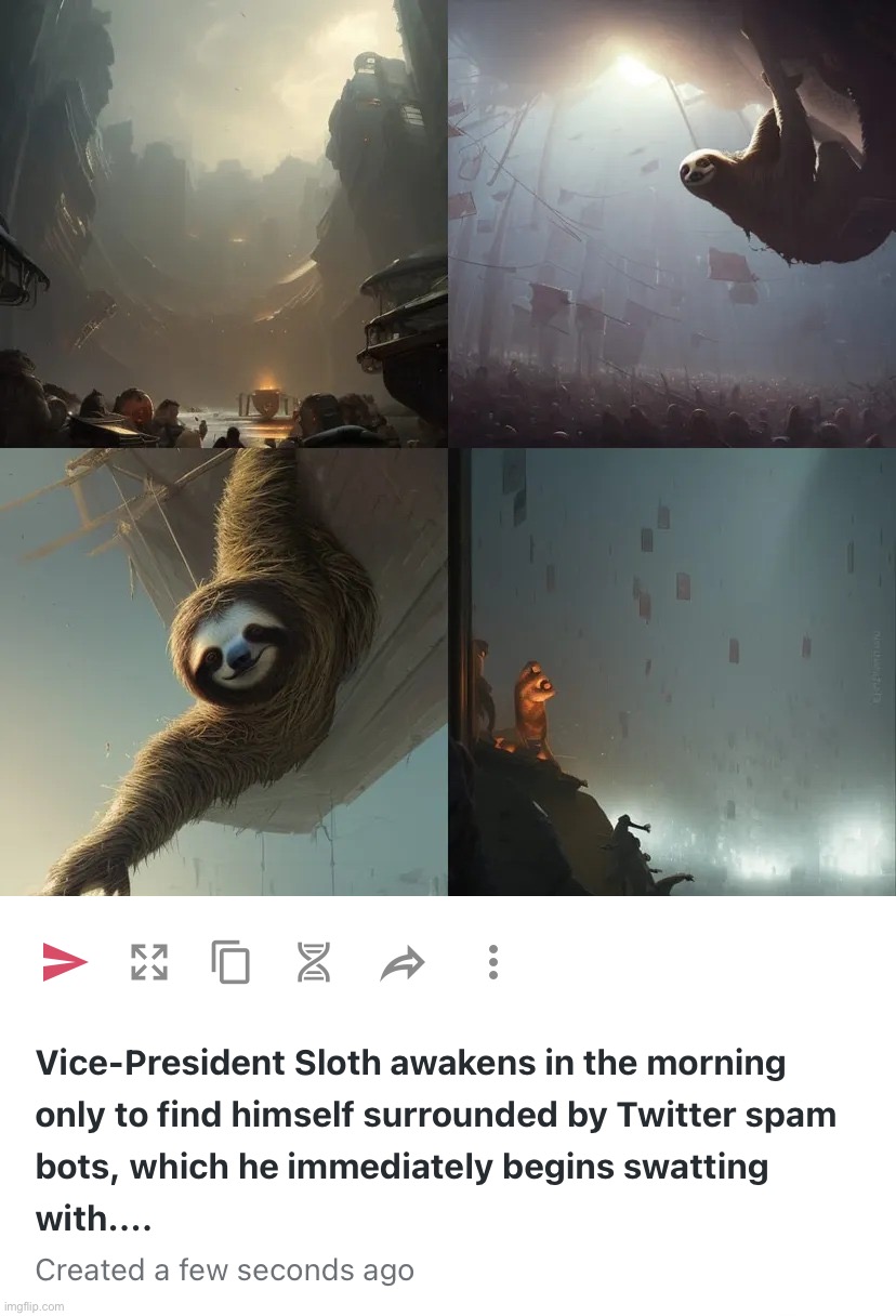 image tagged in vice-president sloth awakens in the morning only to find himself | made w/ Imgflip meme maker