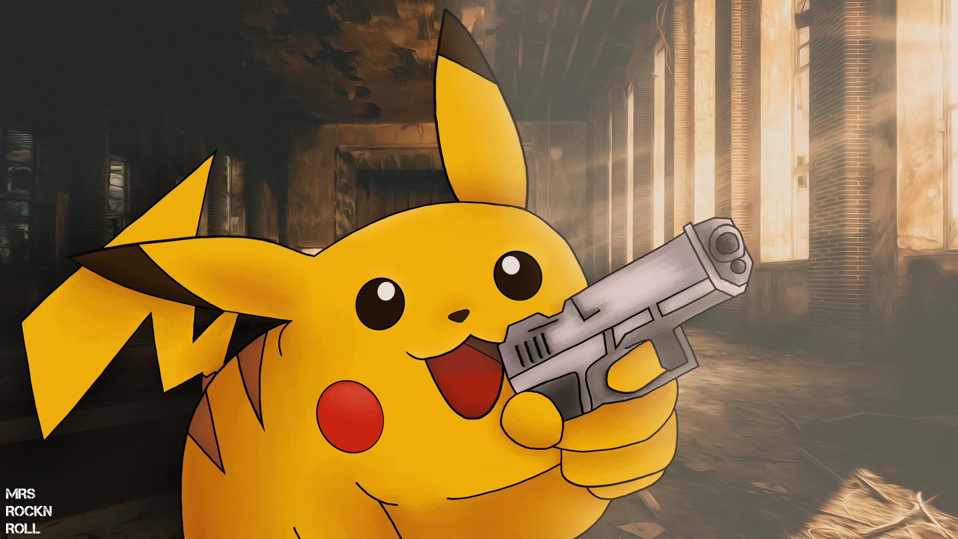 Pikachu has a Gun Blank Meme Template