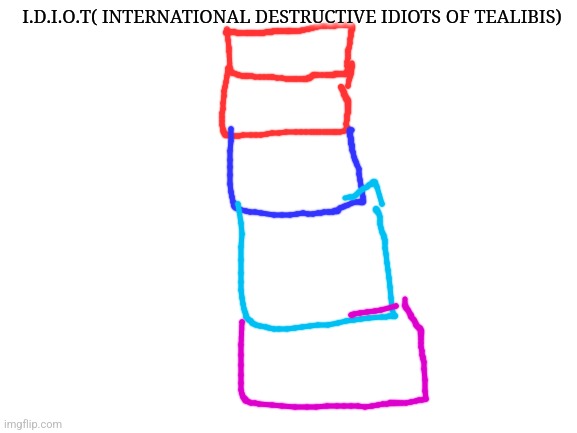 Where x-ey was made(Tealibis is his planet) | I.D.I.O.T( INTERNATIONAL DESTRUCTIVE IDIOTS OF TEALIBIS) | image tagged in blank white template | made w/ Imgflip meme maker