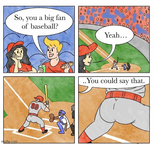 Likes Baseball | image tagged in comics | made w/ Imgflip meme maker