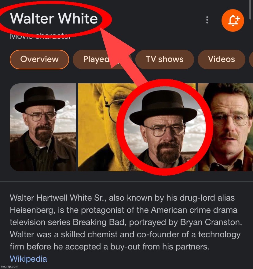 Found him | image tagged in walter white | made w/ Imgflip meme maker