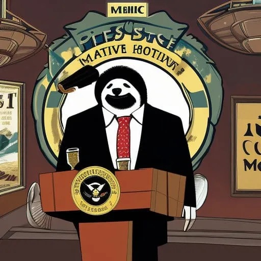 Vice-President sloth takes to the podium to proclaim, once again Blank Meme Template