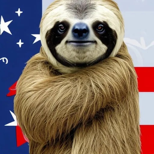 Patriotic sloth Blank Meme Template