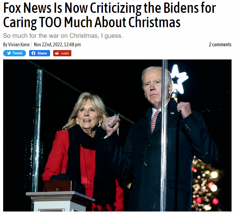 Fox News criticizing the Bidens for caring too much Christmas Blank Meme Template