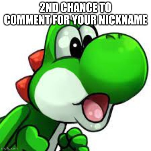 yoshi pog | 2ND CHANCE TO COMMENT FOR YOUR NICKNAME | image tagged in yoshi pog | made w/ Imgflip meme maker