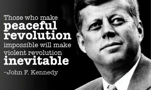 High Quality JFK quote peaceful revolution Blank Meme Template