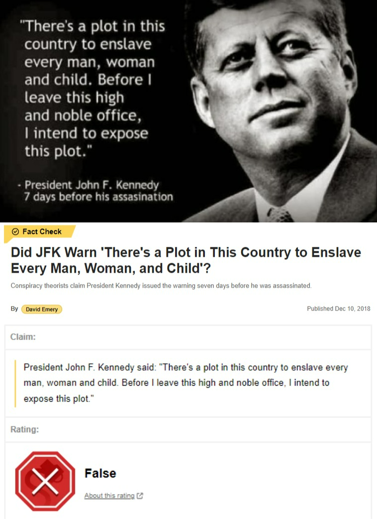 JFK quote debunked Blank Meme Template