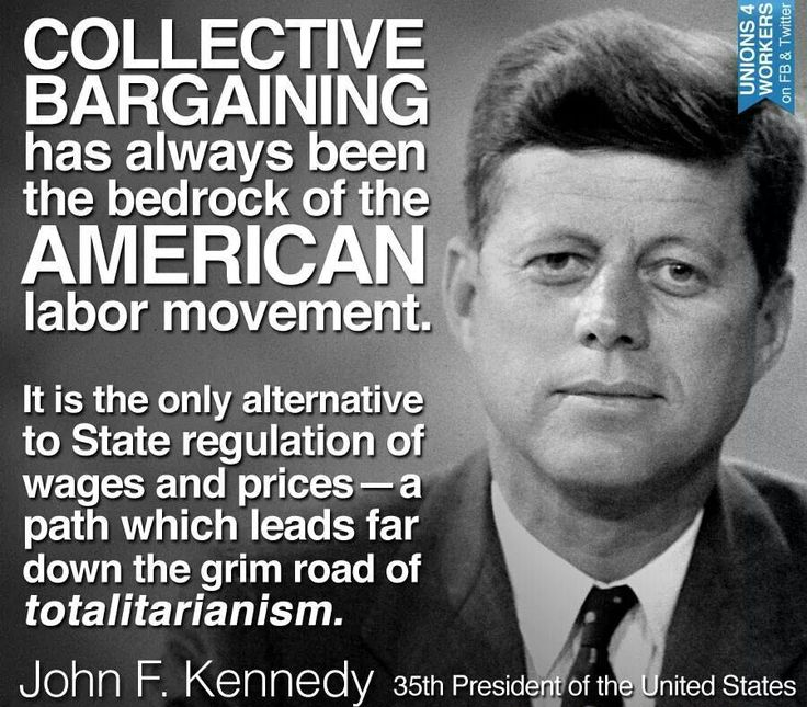 High Quality JFK quote collective bargaining Blank Meme Template