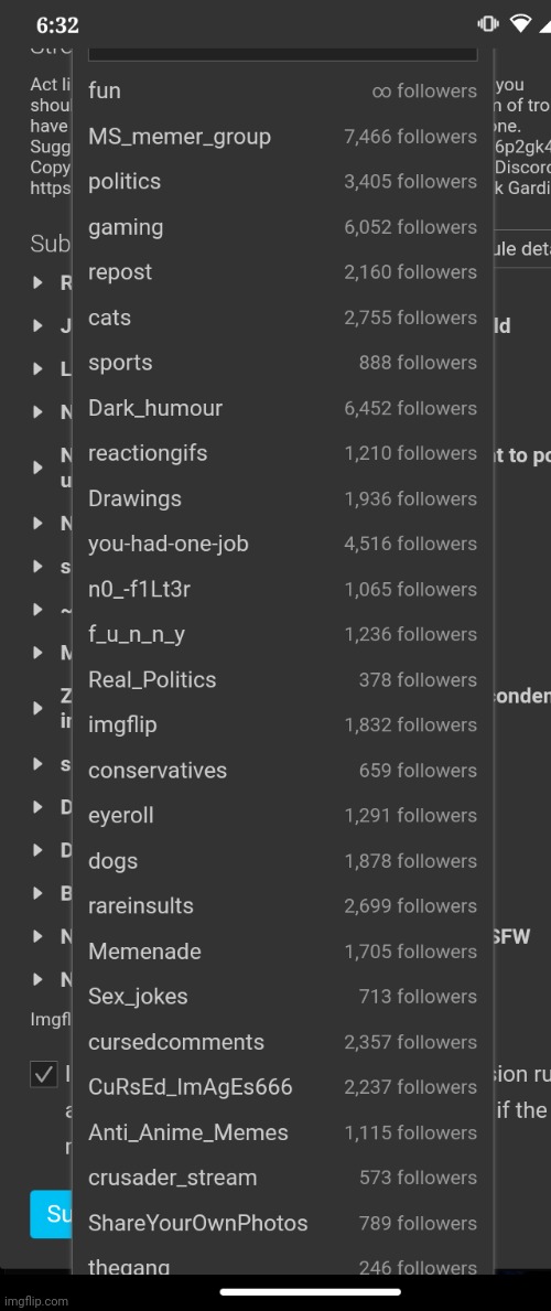 It now shows how many followers each stream has | image tagged in imgflip | made w/ Imgflip meme maker