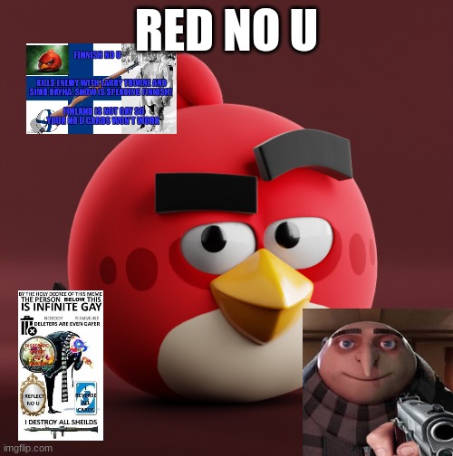 Red no u sfw | RED NO U | image tagged in amazingly red,red no u | made w/ Imgflip meme maker