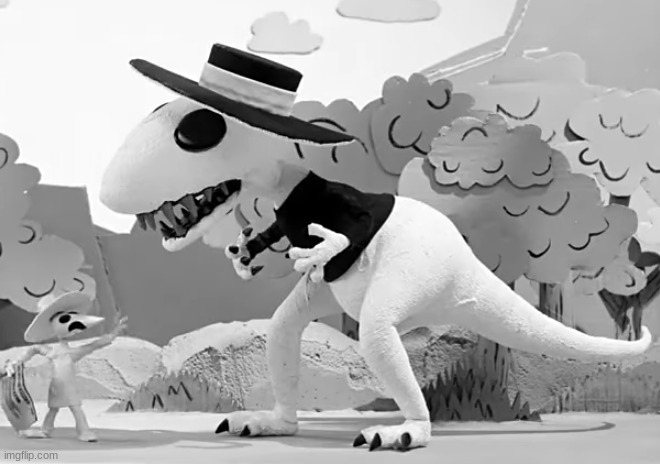 Best Caption wins Ep 3 S10 | image tagged in black spynosaurus about to eat white spy | made w/ Imgflip meme maker