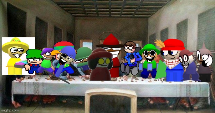 the good thanksgiving | image tagged in last supper,dave and bambi,lorenabanting is banned | made w/ Imgflip meme maker