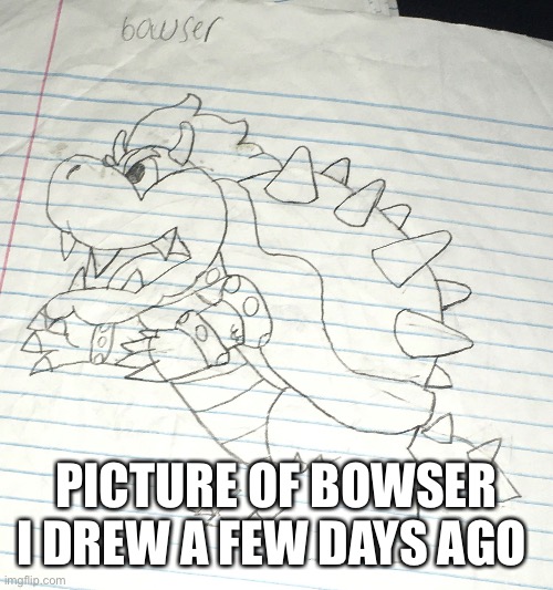 PICTURE OF BOWSER I DREW A FEW DAYS AGO | made w/ Imgflip meme maker