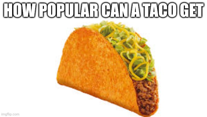  HOW POPULAR CAN A TACO GET | image tagged in tacos | made w/ Imgflip meme maker