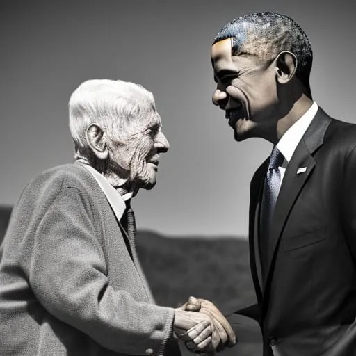 High Quality Barack Obama shakes hands with a 91-year-old JFK Blank Meme Template
