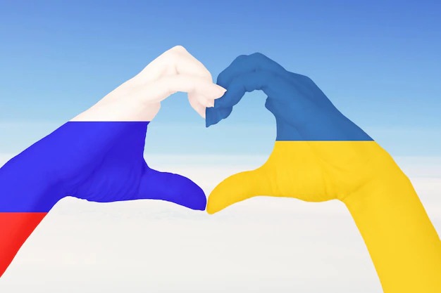 High Quality Russia Ukraine heart Blank Meme Template