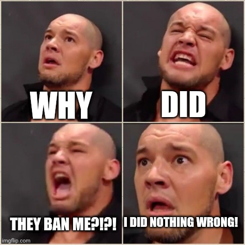 https://objection.lol/courtroom/Msmg | DID; WHY; I DID NOTHING WRONG! THEY BAN ME?!?! | image tagged in baron corbin meme | made w/ Imgflip meme maker