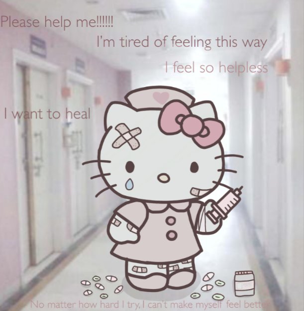 hello kitty my friend (traumacore) 💔 