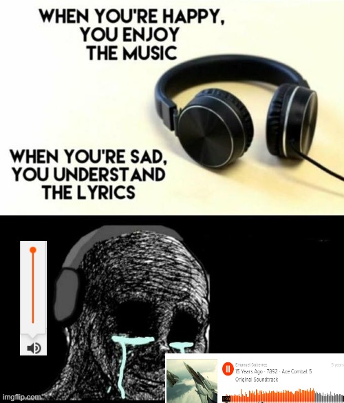 . | image tagged in when your sad you understand the lyrics,ace combat 5,ace combat,music,gaming | made w/ Imgflip meme maker
