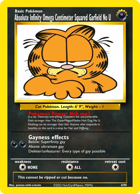 Absolute Infinity Omega Centimeter Squared Garfield No U Blank Meme Template