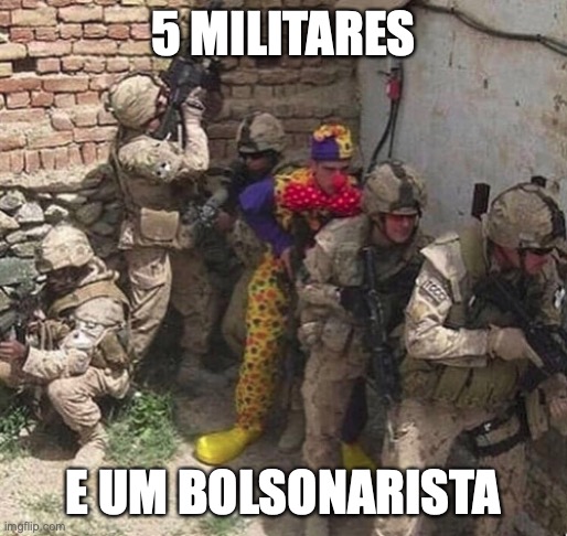 Militar bolsonarista | 5 MILITARES; E UM BOLSONARISTA | image tagged in bolsonaro,militar,exercito,golpista,direita,brasil | made w/ Imgflip meme maker