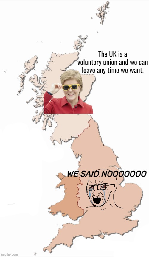 The UK is a voluntary union and we can leave any time we want. WE SAID NOOOOOOO | made w/ Imgflip meme maker