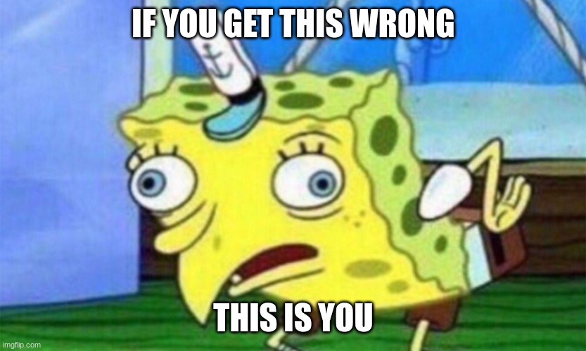 spongebob stupid | IF YOU GET THIS WRONG THIS IS YOU | image tagged in spongebob stupid | made w/ Imgflip meme maker