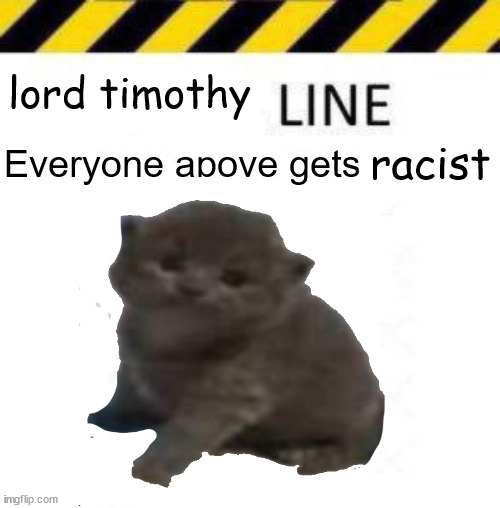 lord timothy; racist | made w/ Imgflip meme maker