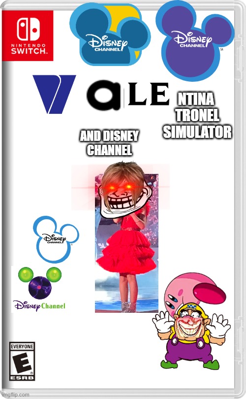 Nintendo Switch | NTINA 
TRONEL
SIMULATOR; AND DISNEY CHANNEL | image tagged in nintendo switch | made w/ Imgflip meme maker
