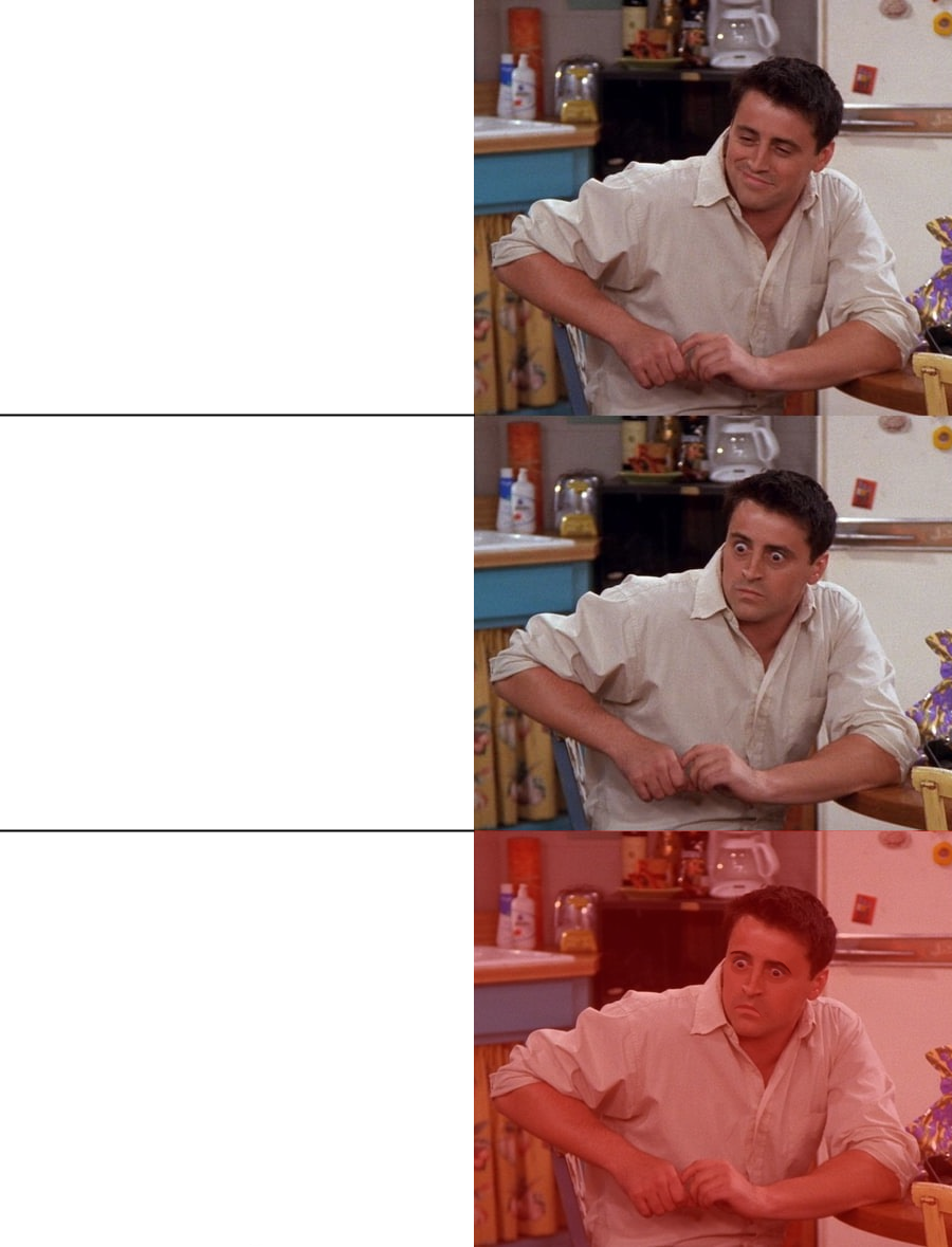 High Quality Joey 3 panel Blank Meme Template