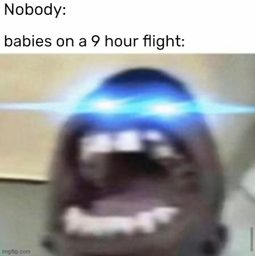 Nobody:; babies on a 9 hour flight: | made w/ Imgflip meme maker
