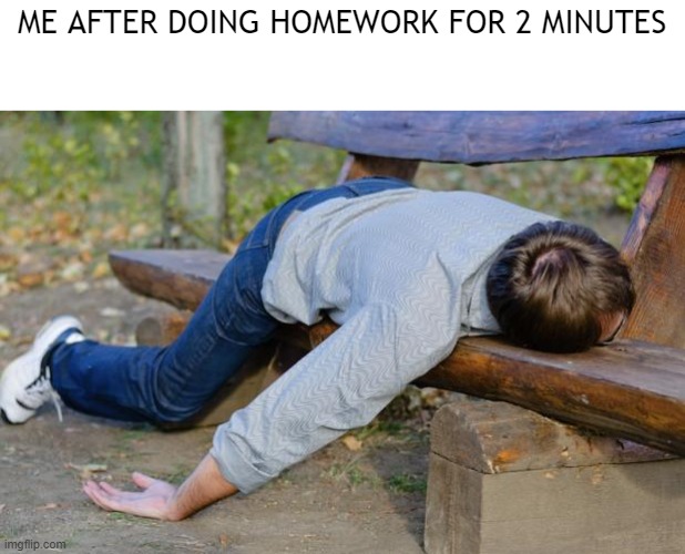 pov: you're using imgflip when your parents think you're doing homework |  ME AFTER DOING HOMEWORK FOR 2 MINUTES | image tagged in exhausted,homework,school,tired | made w/ Imgflip meme maker